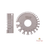 [AuraYuer] 0-36 Round AWG SWG Wire Gauge Thiness Ruler Gauge Diameter Stainless Steel Measurer Tool 