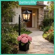 BTF Outdoor Solar Lamp With Iron Flower  Waterproof Decorative Design For Porch Lawn And Landscape L