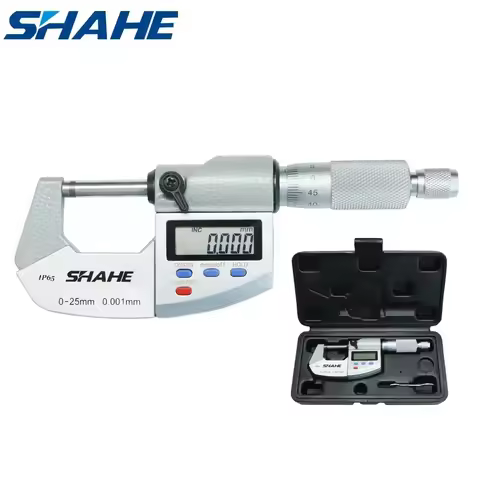 Shahe 0-25mm Micron Digital Outside Micrometer Electronic Micrometer Gauge 0.001mm