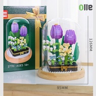 พร้อมส่งจ้า ช่อดอกไม้อมตะ บล็อกของเล่น DIY เลโก้ดอกไม้ กล่องดนตรี หมุนได้ ด้วยไฟ LED