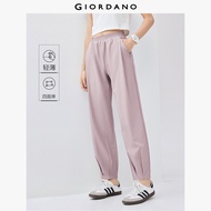 GIORDANO ผู้หญิง  Joggers กางเกงจ็อกเกอร์ผ้ายืด 4 ทิศทาง น้ำหนักเบา เอวยางยืด จีบ ยาวถึงข้อเท้า แฟชั