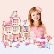 aocikBarbi Doll House Kids Toys for Girls Story Villa DIY Birthday Gifts Assemblyfor Girls Toys