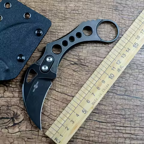 TWOSUN TS625 Fixed Knife M390 Blade TC4 Titanium Handle with Kydex Sheath Outdoor Camping Hunting Kn