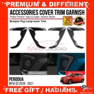 Bumper Fog Lamp Inner Trim PERODUA MYVI G3 2018-2021 Chrome Matte Glossy Forged Carbon Black Garnish