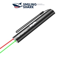 SmilingShark Laser Pointer Presentation Multifunction 2 in 1 Green Red Light High Power Laser Pointer Super Bright USB Rechargeable Portable Laser LED Torch Light for Cat Teach Led Screen Tv Ipad Lampu Lazer