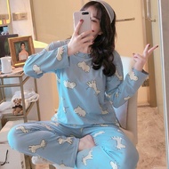 Set baju tidur dewasa printed cartoon kain sejuk