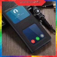 For HUAWEI NOVA Y90 Y61 Y70 Luxury Window Leather Case Retro Protect Bumper Book Flip Cover For HUAW