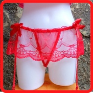 Transparent GString Bikini Mini Skirt with Garter