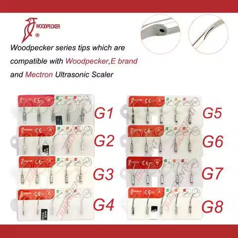Original Woodpecker Ultrasonic Scaling Tip Dental Scaler Tips G1 G2 G3 G4 G5 G6 G7 G8 Fit EMS Satele
