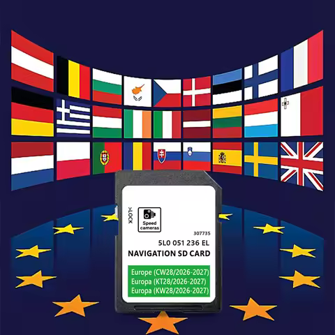 2026-2027 for Skoda Octavia Superb Fabia Rapid Yeti Kodiaq Karoq Vehicle Update EU Map Sat Nav 5L005