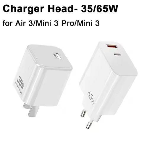 for Dji Air 3 Charger Head Drone Eu Plug Pd 30W 65W Mini 3 Type-C Fast Charger Head Kit for Dji Mini