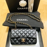 全新 new Chanel CF 20cm classic flap mini lambskin handbag 香奈兒 經典斜挎包手袋 A69900黑色小羊皮