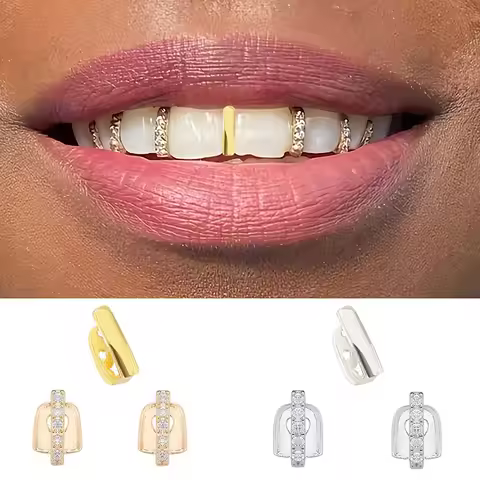 New Arrival One Piece Teeth Grill Set Silver Color DIY Hip Hop Teeth Jewelry Unisex Butterfly Style 