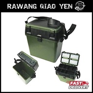 KOTAK PANCING FISHING TACKLE BOX ARMY GREEN HARD CASE TACKLE BOX