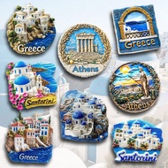 1pc Resin Santorini, Greece Dreamy Fridge Magnet, Athens Travel Souvenir Home Office Storage Cabinet