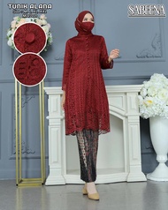 Setelan Kebaya Brokat Modern Wanita Terbaru//Setelan Kebaya Tunik Brokat Kekinian//Setelan Kebaya Ka