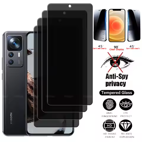4Pcs For Xiaomi 12T Pro Glass For Xiaomi Mi 12T Pro Tempered Glass Protective Privacy Anti-Spy Scree