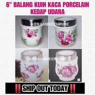 HOT! 6" PORCELAIN CANISTER AIR TIGHT LID BUNGA VANTAGE/ BALANG KACA / BEKAS KUIH RAYA KEDAP UDARA