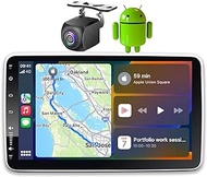 Single Din Touchscreen Car Stereo Apple CarPlay, 9 inch Android Auto Car Audio with Backup Camera, AM/FM Car Radio Built-in GPS, Bluetooth, USB, WiFi 5.0, YouTube, Netflix, RCA Output-S7R092U1