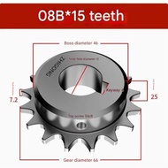 Sprocket 45 Steel Sprocket 4 Points/08B 15 Teeth Chain Gear (7203E)