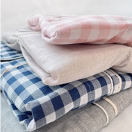 MUJI Japanese Style Summer Shorts Set - Cotton Gauze Pajamas for Couples