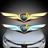 Xuming for Toyota Car Front Hood Ornaments Bonnet Metal Decoration Logo Angel Wings Stickers Fit Hilux Yaris Fortuner Corolla Cross Corolla HiAce Alphard Camry Vios C-HR Accessories