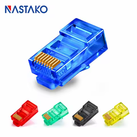 5 Colors Cat5 Cat5e RJ45 Connector 8P8C Cat5 RJ45 Modular Plug Network Ethernet UTP Cable RJ45 Jack 
