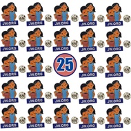 TIHOOD 25PCS JW.ORG Caleb and Sophia Lapel Pin Become Jehovah's Friends-Kids pin