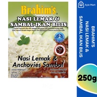 BRAHIM's Nasi Lemak & Sambal Ikan Bilis Segera | Nasi Lemak & Anchovies Ready to Eat Meal 250g