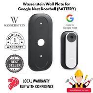 Wasserstein Wall Plate for Google Nest Doorbell (battery) - Back Cover for Google Nest