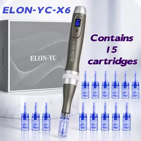 Original ELON-YC-X6 Wireless With 15 Cartridges Microneedling Pen Needle length 0.25 mm