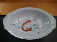 209-209-早期 彩繪/手繪 龍蝦深腰子湯盤 直徑約27cm 蝦盤