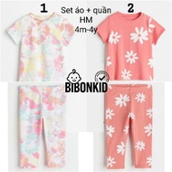 [Bibonkid] Cute matching long shirt and shorts Set for HM US/UK children from 4-6m to 3-4y