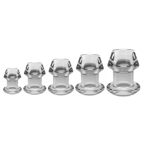 5 Sizes Anal Expander Hollow Anal Plug Prostate Massager Peeping See Through Butt Plug