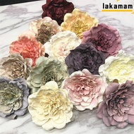 LAKAMAM 5PCS Peony Flower Heads, Pink Purple Red Grey Silk Flower Artificial Flower, Flower Heads De