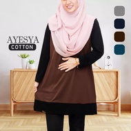 (30-140kg) TUDIAA AYESYA Tshirt Muslimah Cotton Blouse Plus Size XS - 7XL