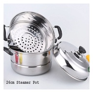 26CM STEAMER POT Multifunctional Cooker Pot Stainless Steel Kitchen Supply