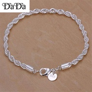 100% original 925 sterling silver anklet womens 4mm twisted rope jewelry girlfriend gift