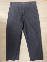 Uniqlo U 九分 闊腳 牛仔褲 黑色 厚身 長褲 寬鬆長褲 jeans 