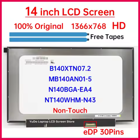 14" LCD Screen B140XTN07.2 N140BGA-EA4 NT140WHM-N43 MB140AN01-5 Display Matrix Panel Replacement 136