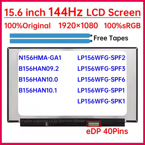 15.6 inch 144Hz Laptop LCD Screen LP156WFG-SPF6 For HP OMEN 15-ek 15T-ek 15-en 15t-en 15z-en Display