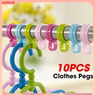 10Pcs Windproof Clothes Pegs Drying Clothes Buckles Hanger Windproof Hook Laundry Hook Clip Plastic Hanger Windproof Buckles Outlo