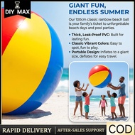 Giant Inflatable Beach Ball Giant 3-Color Ball PVC Material Portable Easy to Inflate Beach Outdoor P