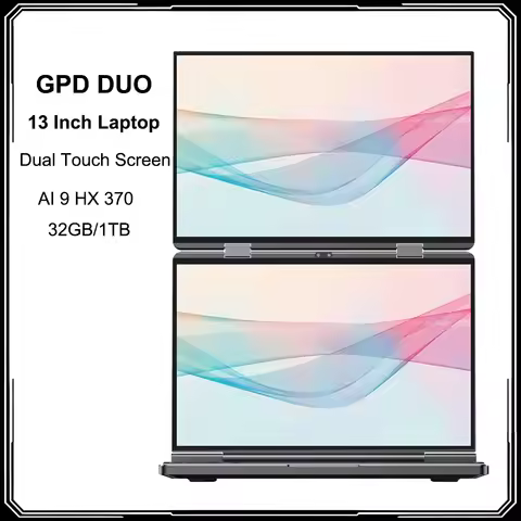 New GPD DUO AMD AI 9 HX 370 Processor 13 Inch Dual Touch Screen Laptop 32GB DDR5 1TB SSD Business Co