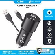 OLIKE Car Charger R6S R6C Set + Cable | Dual USB Fast Charging Car Charger 2.4A Free C or Micro Cabl