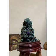 Azurite Malachite freeform Shape 1.0 kg With Wooden Base