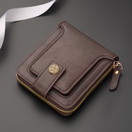 beg dompet dompet dompet lelaki Men Short Multi-Card Polyester Zipper Wallet Retro Simple Student pu