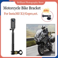 Bicycle Motorcycle riding Bracket for Insta360 x4 X3 One X2 with Invisible Selfie Stick for GoPro 12 11 10 DJI Action 4 3 Cameras Accessories