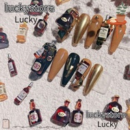 LUCKY 3pcs Manicure Nail Decoration, Nail Charms Mini Nail Art Bottle Ornament, Decorations DIY Nail Resin  Drink Bottle Wine Bottle Jewelry