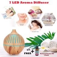 Air Humidifier Aroma Diffuser Air Treatment Humidifiers FREE Aroma Oil 20ml เครื่องเพิ่มความชื้นในอากาศ ไฟLED Aroma Lamp Aromatherapy Ultrasonic aroma diffuser Burner Aroma essential oil เครื่องทำไอน้ำ ตรงก